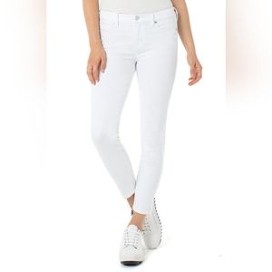 Liverpool Mid-Rise Abby Ankle Stretch Skinny Jeans in Bright White, sz 4/27